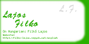 lajos filko business card